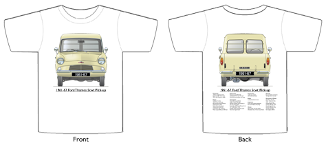 Ford Thames 5cwt Pick-up 1961-67 T-shirt Front & Back